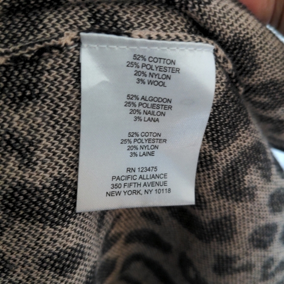 Jones New York Sweater Blazer Women's Large Animal Print Cotton Wool Long Sleeve - Picture 10 of 10